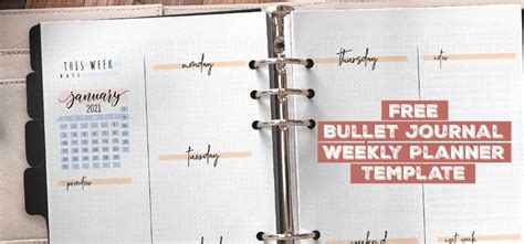 Free Bullet Journal Weekly Planner Template - Bullet Journal Ideas