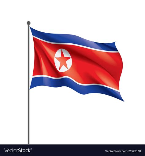 North korea flag on a white Royalty Free Vector Image