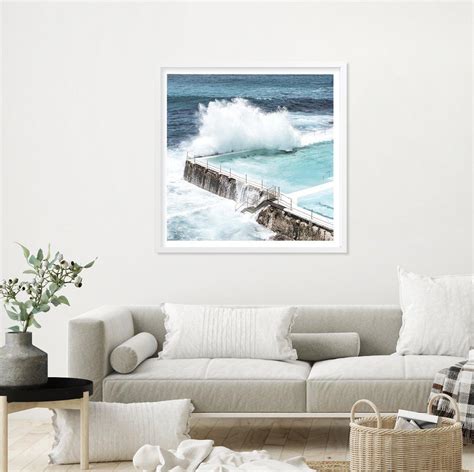 Bondi Icebergs Square Photographic Art Print or Poster Framed Wall Art