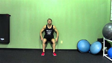 Wall Sit - HASfit Squat Exercise Demonstration - Wall Squat Form - Isometric Leg Exercise ...