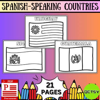 Colorful Flags of Hispanic Heritage: Spanish-Speaking Countries Coloring Pages