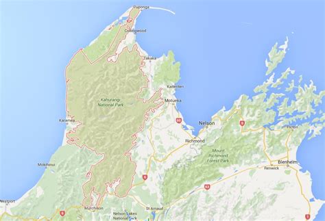 Map of Kahurangi National Park - World Easy Guides