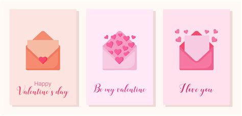 set of cards for valentine's day 17125331 Vector Art at Vecteezy