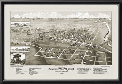 Watertown, South Dakota, 1883 - Vintage City Maps