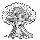 15 Tree House Coloring Pages Cute  sketch template