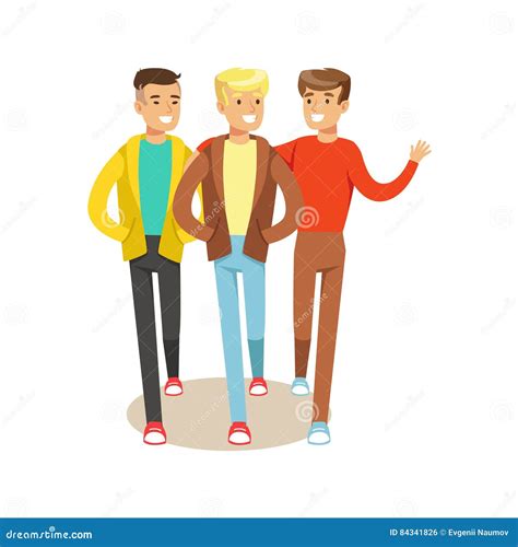 Three Happy Best Friends Going Out , Part of Friendship Illustration Series Stock Vector ...