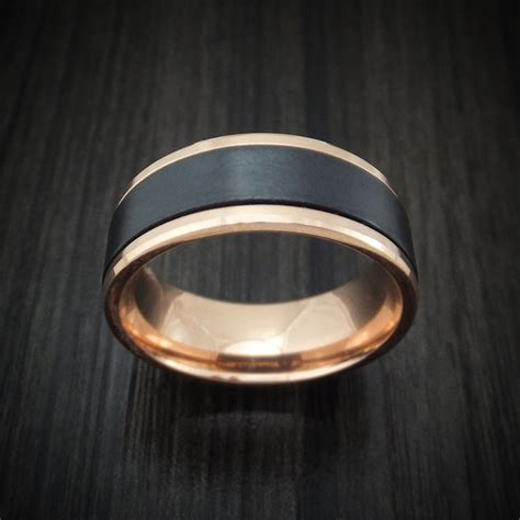 14K Rose Gold and Black Titanium Ring | Revolution Jewelry Designs