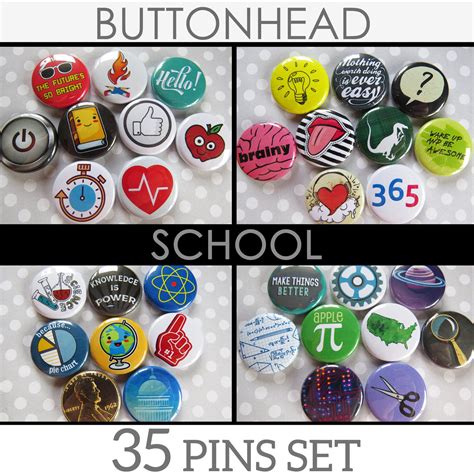 Home-School-Student-Classroom-Rewards-Backpacks-Educational-Buttons-Pins-Set | Buttonhead