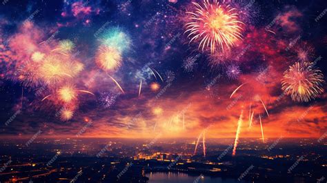 Premium AI Image | Happy new year 2024 fireworks background Generative Ai