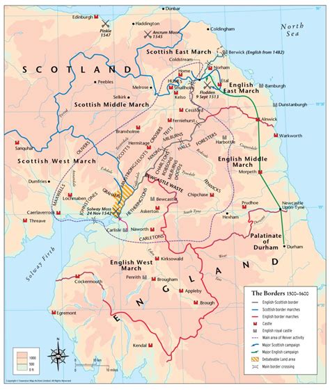 Map: The Border Lordships 1500-1600 - History Scotland