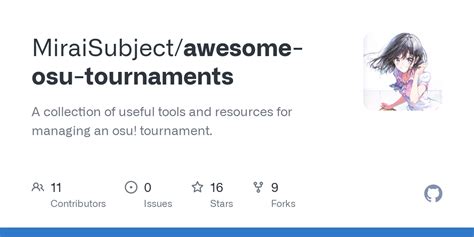 GitHub - MiraiSubject/awesome-osu-tournaments: A collection of useful ...