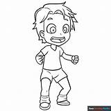 Boy Outline Coloring Page sketch template