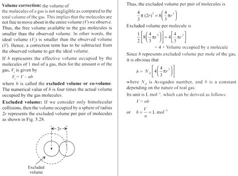 25 excluded volume of molecule in motion is how times ,actual volume of molecule inrest ...