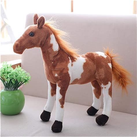 HONGTAI Simulation Horse Plush Toy Cute Plush Animal Soft And Realistic Horse Toy Kids Birthday ...