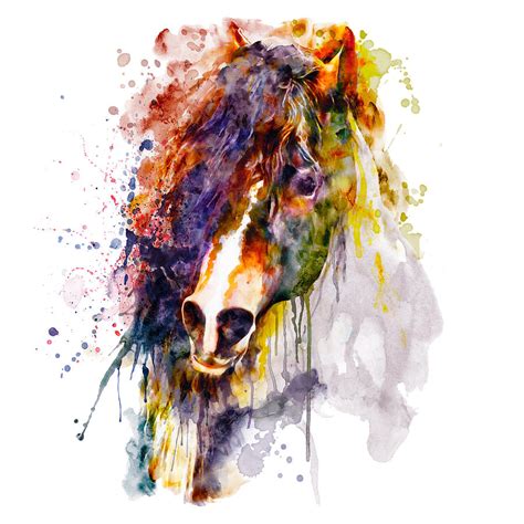 Abstract Horse Head Painting by Marian Voicu - Pixels