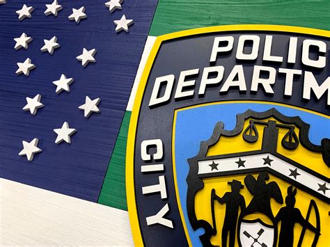 New York City Police Department w/NYPD Shield Wood Flag – Patriot Wood