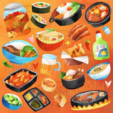 Watercolor Korean Food Clipart – MasterBundles