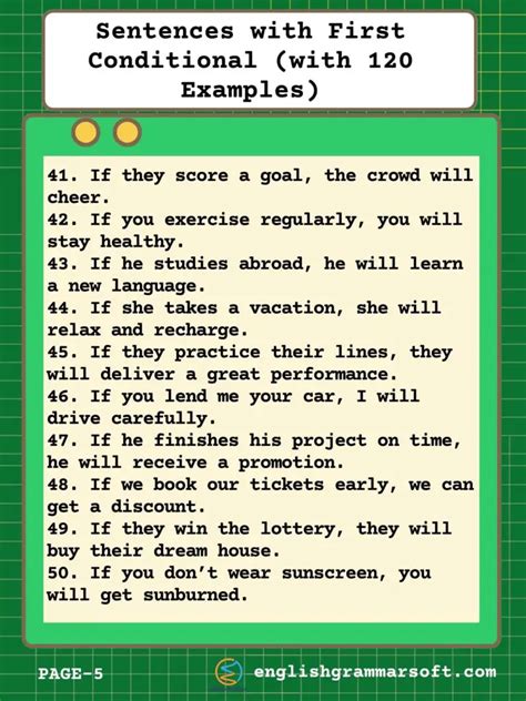 Sentences with First Conditional (with 120 Examples) - EnglishGrammarSoft