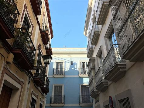 Architecture In Seville Architecture Balcony Sky Photo Background And ...