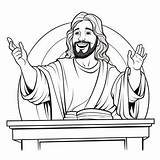 Premium Vector  Christian Jesus preaching coloring Page For Kids sketch template