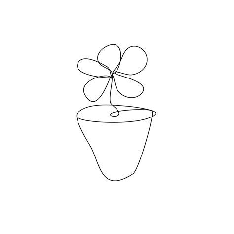 Minimalist Flower one line drawing. Simple line drawing. Continuous line drawing illustration ...