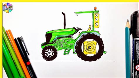 Easy John Deere Tractor Drawing