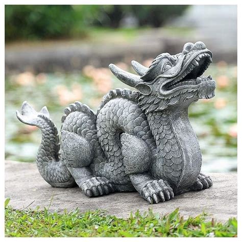 Honorable Dragon 29 1/2" Wide Garden Statue - Modern Design | Dragon garden, Dragon sculpture ...