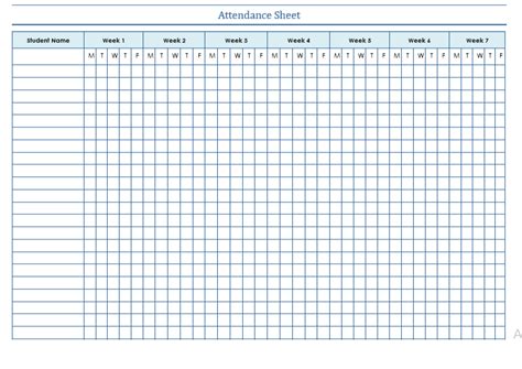 School Attendance Sheet Template | Free Sheet Templates | Attendance sheet, Attendance sheet ...