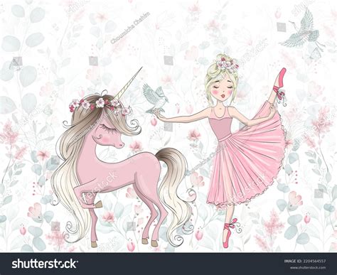 Wallpaper Beautiful Princess Unicorn Stock Illustration 2204564557 | Shutterstock