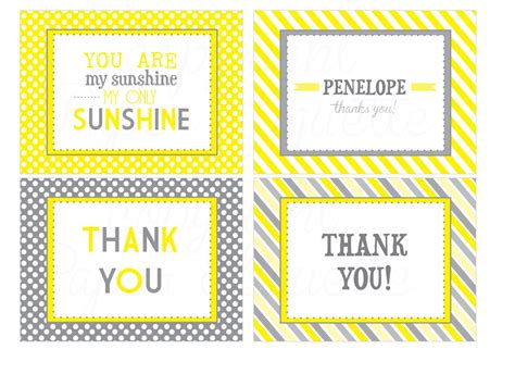 You Are My Sunshine Thank You Cards Print Your Own