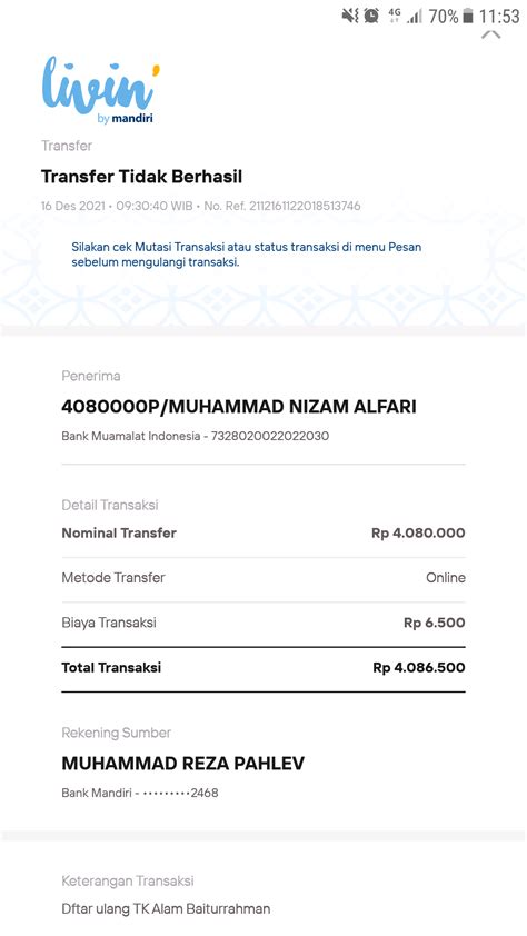 Bukti Transfer Bank Mandiri - Homecare24