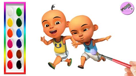 Mewarnai Gambar Kartun Upin Ipin Hitam Putih