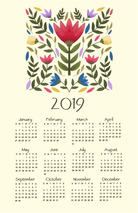 Free Calendar Template for 2019 | Design Your Own Calendar! – Liz ...