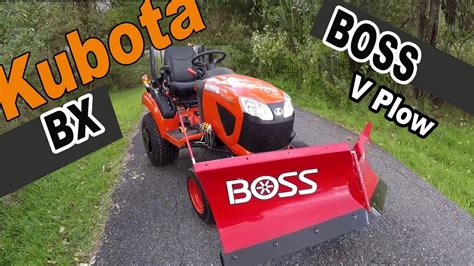 Kubota BX snow plow - Boss UTV V plow XT - YouTube