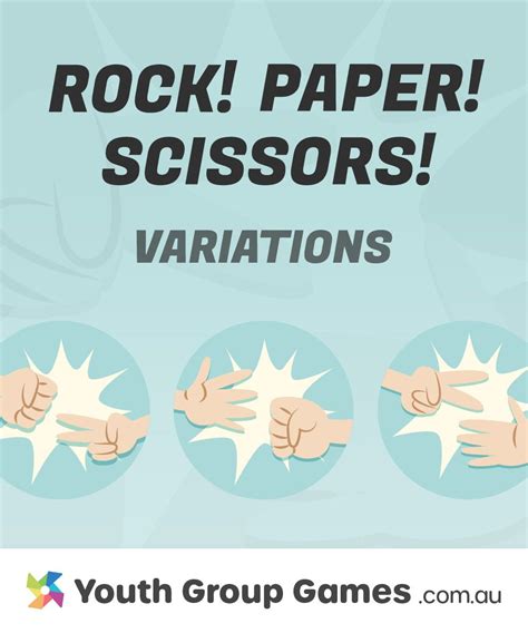 Rock paper scissors variations | Rock paper scissors, Youth group games ...