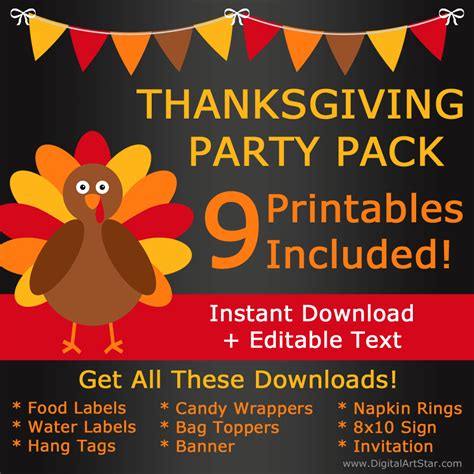 Thanksgiving Signs - Printable Sign Template - Digital Art Star