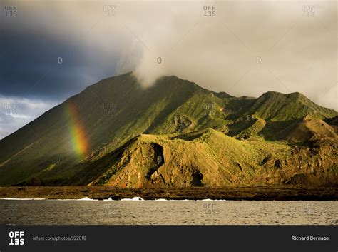 Ecuador Volcano in warm evening light, Isabela Island, Galapagos ...