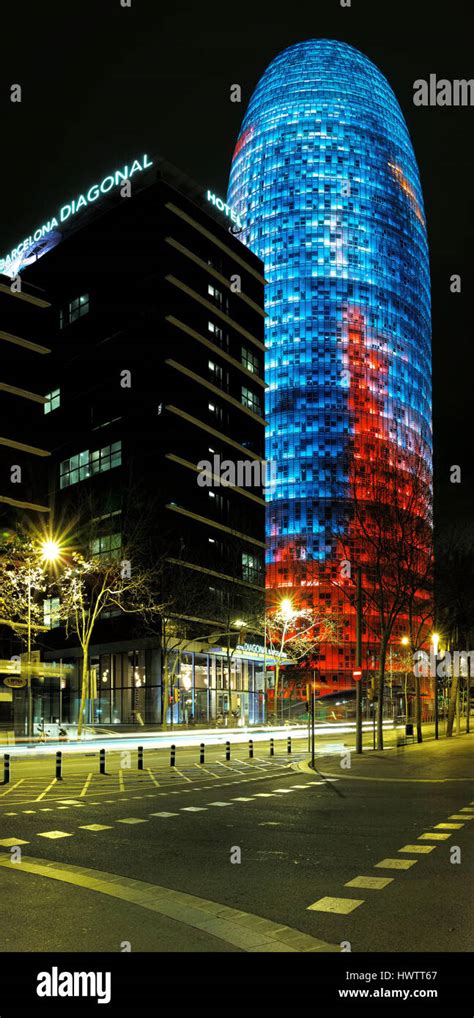 Torre Agbar modern architecture Barcelona, Spain Stock Photo - Alamy