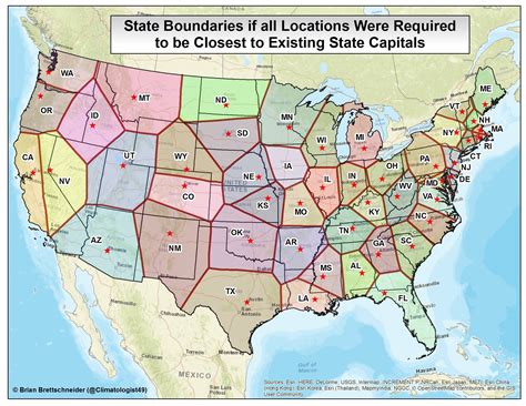 State boundaries if every place is required to be closest to existing ...