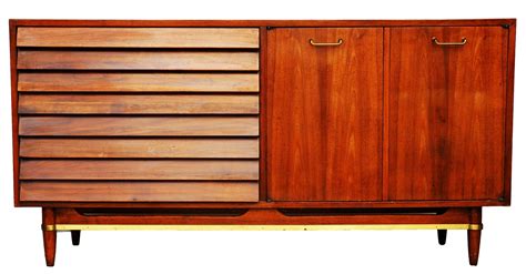 American of Martinsville Mid Century Walnut Credenza