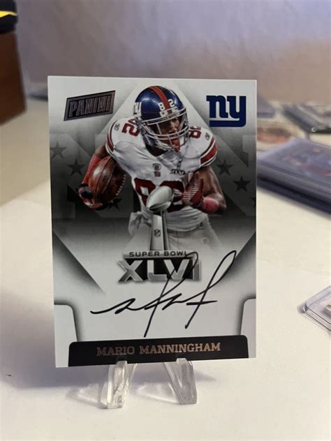 2015 Panini - MARIO MANNINGHAM Super Bowl XLVI - NY Giants ON CARD Auto ...