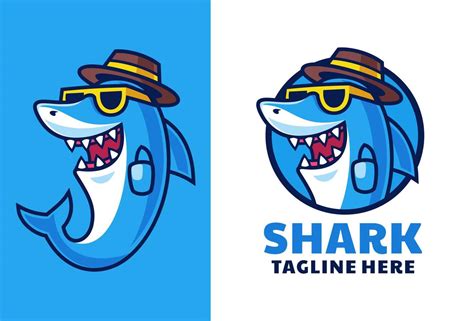 Cartoon Shark mascot logo design 5013655 Vector Art at Vecteezy