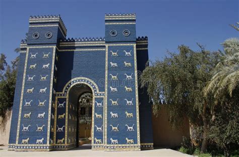 Ishtar gate, Babylon stock photo. Image of brick, building - 87230418