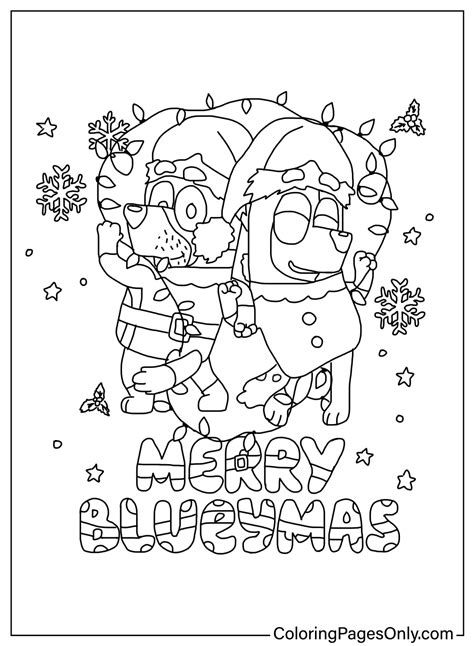 Christmas Coloring Pages Merry Blueymas - Free Printable Coloring Pages