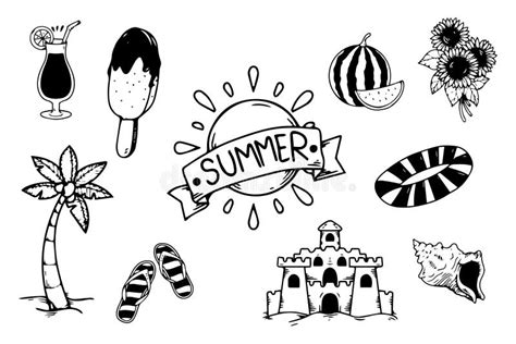 Brighten Up Your Summer Designs with Flat Vector Summer Icons Stock Illustration - Illustration ...
