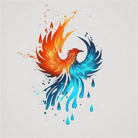 Premium Photo | A phoenix bird with a splash of water and splashes of ...