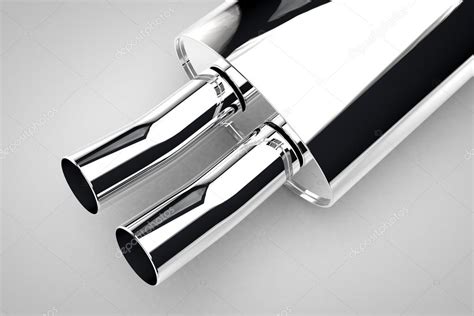 Exhaust Pipe car auto tuning pipe parts chrome Stock Photo by ©artefacti 108161436