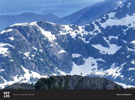 Snowy mountains on Vancouver Island, British Columbia, Canada stock photo - OFFSET