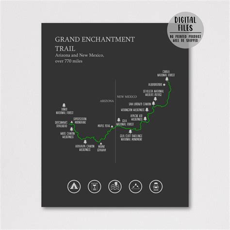 Grand Enchantment Trail Map | Grand Enchantment Hiking Trail Map Print – Nomadic Spices