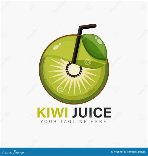 Kiwi Juice Logo Design Cartoon Vector | CartoonDealer.com #196691439